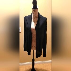 Club Monaco Black Cardigan Sweater Classic Open-Front Design